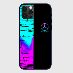 Чехол для iPhone 12 Pro Max Mercedes benz неон текстура, цвет: 3D-черный