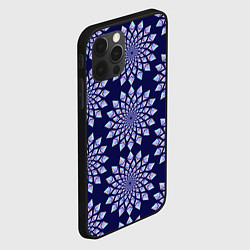 Чехол для iPhone 12 Pro Max Криптовалюта Эфириум паттерн по кругу на синем, цвет: 3D-черный — фото 2