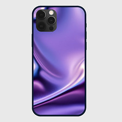 Чехол для iPhone 12 Pro Max Голография - изгибающийся металлический фиолетовый, цвет: 3D-черный