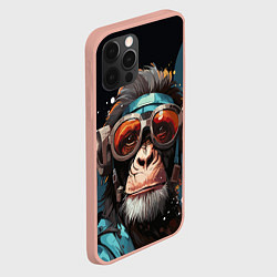 Чехол для iPhone 12 Pro Max Крутая обезьяна в очках, цвет: 3D-светло-розовый — фото 2