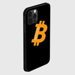 Чехол для iPhone 12 Pro Max Биткоин криптовалюта оранжевое лого, цвет: 3D-черный — фото 2