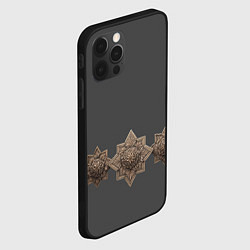 Чехол для iPhone 12 Pro Max Орнамент резного дерева на поясе, цвет: 3D-черный — фото 2