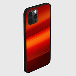 Чехол для iPhone 12 Pro Max Красная изогнутая абстракция, цвет: 3D-черный — фото 2
