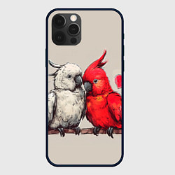 Чехол для iPhone 12 Pro Max Влюбленные попугаи 14 февраля, цвет: 3D-черный