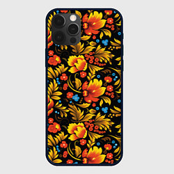 Чехол для iPhone 12 Pro Max Русская национальная роспись хохлома, цвет: 3D-черный