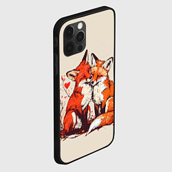 Чехол для iPhone 12 Pro Max Влюбленные лисички с сердечком, цвет: 3D-черный — фото 2