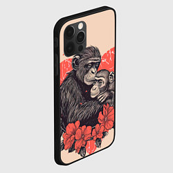 Чехол для iPhone 12 Pro Max Влюбленные обезьяны 14 февраля, цвет: 3D-черный — фото 2