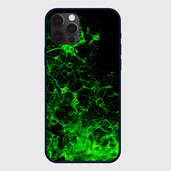 Чехол для iPhone 12 Pro Max Неоновый зеленый дым, цвет: 3D-черный