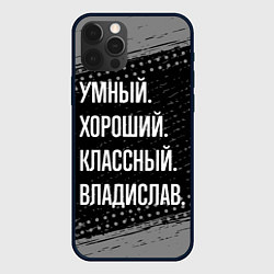 Чехол для iPhone 12 Pro Max Умный, хороший, классный: Владислав, цвет: 3D-черный