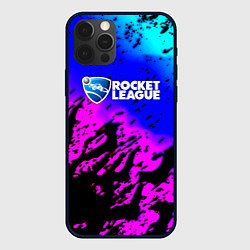 Чехол для iPhone 12 Pro Max Rocket League neon game, цвет: 3D-черный