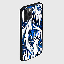 Чехол для iPhone 12 Pro Max Белый и синий узор, цвет: 3D-черный — фото 2