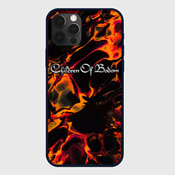 Чехол для iPhone 12 Pro Max Children of Bodom red lava, цвет: 3D-черный