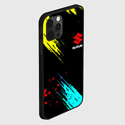 Чехол для iPhone 12 Pro Max Suzuki краски абстрактные, цвет: 3D-черный — фото 2