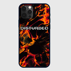 Чехол для iPhone 12 Pro Max Disturbed red lava, цвет: 3D-черный