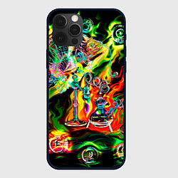 Чехол для iPhone 12 Pro Max Хамелеон и стихии, цвет: 3D-черный