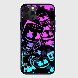 Чехол для iPhone 12 Pro Max Marshmello neon pattern, цвет: 3D-черный