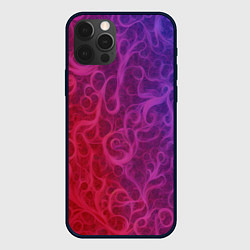Чехол для iPhone 12 Pro Max Вихревые узоры на градиенте, цвет: 3D-черный