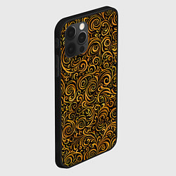 Чехол для iPhone 12 Pro Max Золотые узоры завитки, цвет: 3D-черный — фото 2