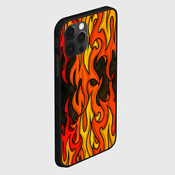 Чехол для iPhone 12 Pro Max Языки пламени арт, цвет: 3D-черный — фото 2