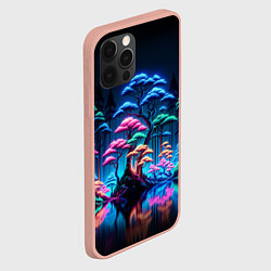Чехол для iPhone 12 Pro Max Неоновый лес - нейросеть, цвет: 3D-светло-розовый — фото 2