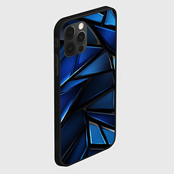 Чехол для iPhone 12 Pro Max Синие объемные геометрические объекты, цвет: 3D-черный — фото 2