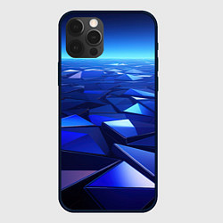 Чехол iPhone 12 Pro Max Синие объемные блестящие плиты