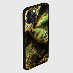Чехол для iPhone 12 Pro Max Реалистичный камуфляж на ткани, цвет: 3D-черный — фото 2