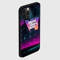Чехол для iPhone 12 Pro Max GTA 6 logo night Vice city, цвет: 3D-черный — фото 2