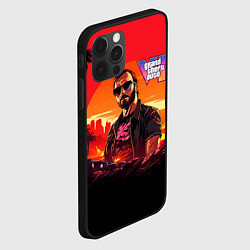 Чехол для iPhone 12 Pro Max GTA 6 logo персонаж, цвет: 3D-черный — фото 2