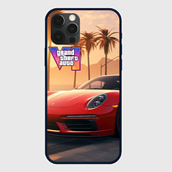 Чехол для iPhone 12 Pro Max GTA 6 logo auto style, цвет: 3D-черный