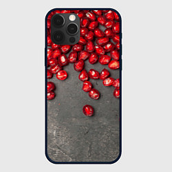 Чехол iPhone 12 Pro Max Гранат зёрна граната на сером