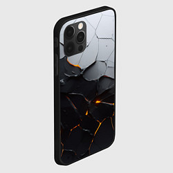 Чехол для iPhone 12 Pro Max Неоновые трещины, цвет: 3D-черный — фото 2