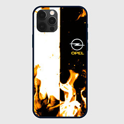Чехол для iPhone 12 Pro Max Opel огонь текстура, цвет: 3D-черный