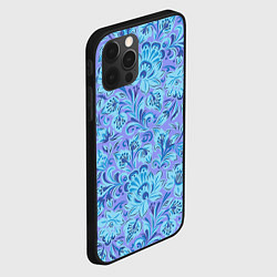 Чехол для iPhone 12 Pro Max Узоры и цветы гжель паттерн, цвет: 3D-черный — фото 2