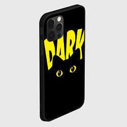 Чехол для iPhone 12 Pro Max Dark cat eyes - черный кот, цвет: 3D-черный — фото 2