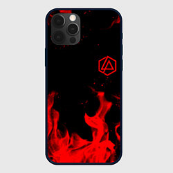 Чехол для iPhone 12 Pro Max Linkin Park красный огонь лого, цвет: 3D-черный