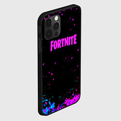 Чехол для iPhone 12 Pro Max Fortnite неоновые брызги красок, цвет: 3D-черный — фото 2