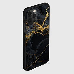 Чехол для iPhone 12 Pro Max Золотой путь на черном граните, цвет: 3D-черный — фото 2