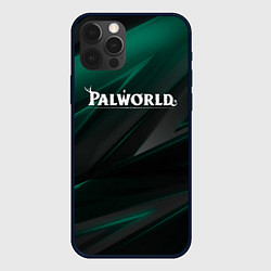 Чехол iPhone 12 Pro Max Palworld лого на темном зеленом фоне