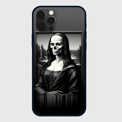 Чехол для iPhone 12 Pro Max Мона Лиза Black skull, цвет: 3D-черный