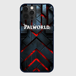 Чехол iPhone 12 Pro Max Palworld logo камни и красный свет