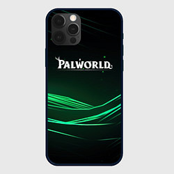 Чехол для iPhone 12 Pro Max Palworld логотип черный зеленый фон, цвет: 3D-черный