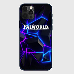 Чехол iPhone 12 Pro Max Palworld логотип на ярких неоновых плитах