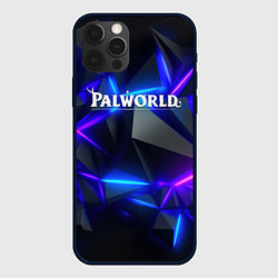 Чехол для iPhone 12 Pro Max Palworld логотип на ярких неоновых плитах, цвет: 3D-черный