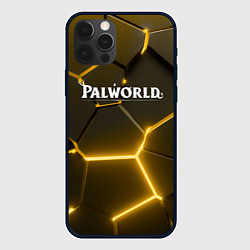 Чехол для iPhone 12 Pro Max Palworld логотип разлом желтых плит, цвет: 3D-черный