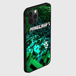Чехол для iPhone 12 Pro Max Minecraft logo в стиле киберпанк, цвет: 3D-черный — фото 2