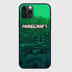 Чехол для iPhone 12 Pro Max Minecraft logo green, цвет: 3D-черный