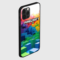 Чехол для iPhone 12 Pro Max Minecraft logo радужный мир, цвет: 3D-черный — фото 2