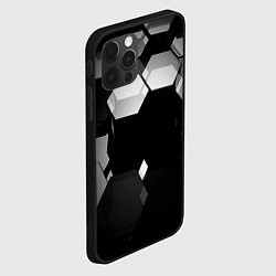 Чехол для iPhone 12 Pro Max Нано соты шестиугольник, цвет: 3D-черный — фото 2