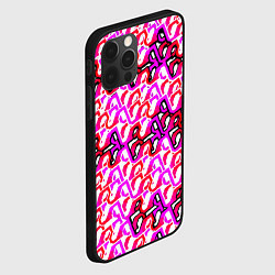 Чехол для iPhone 12 Pro Max Розовый узор и белая обводка, цвет: 3D-черный — фото 2